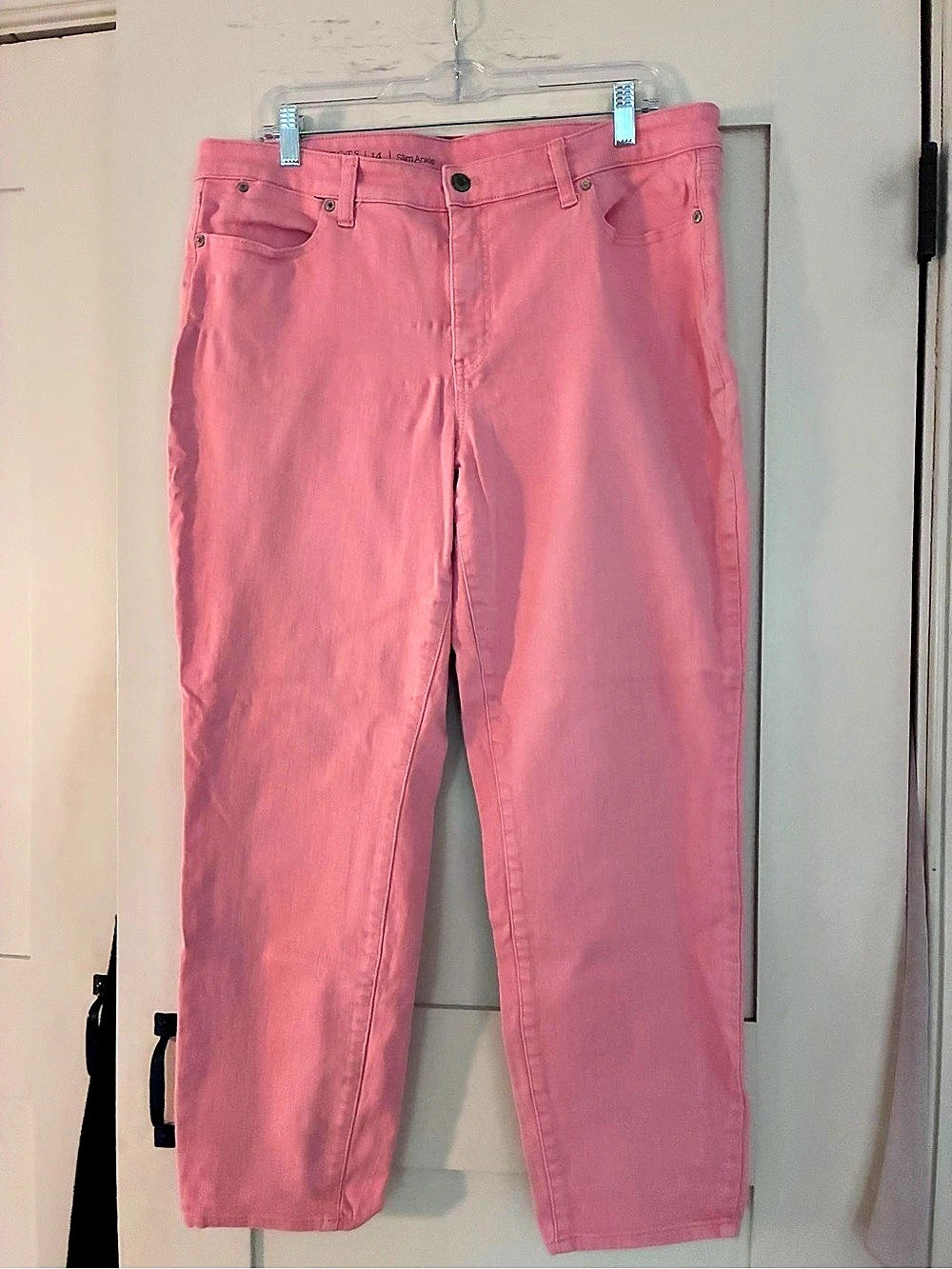 Talbots Flawless Slim Ankle Jeans Pink Waist 14